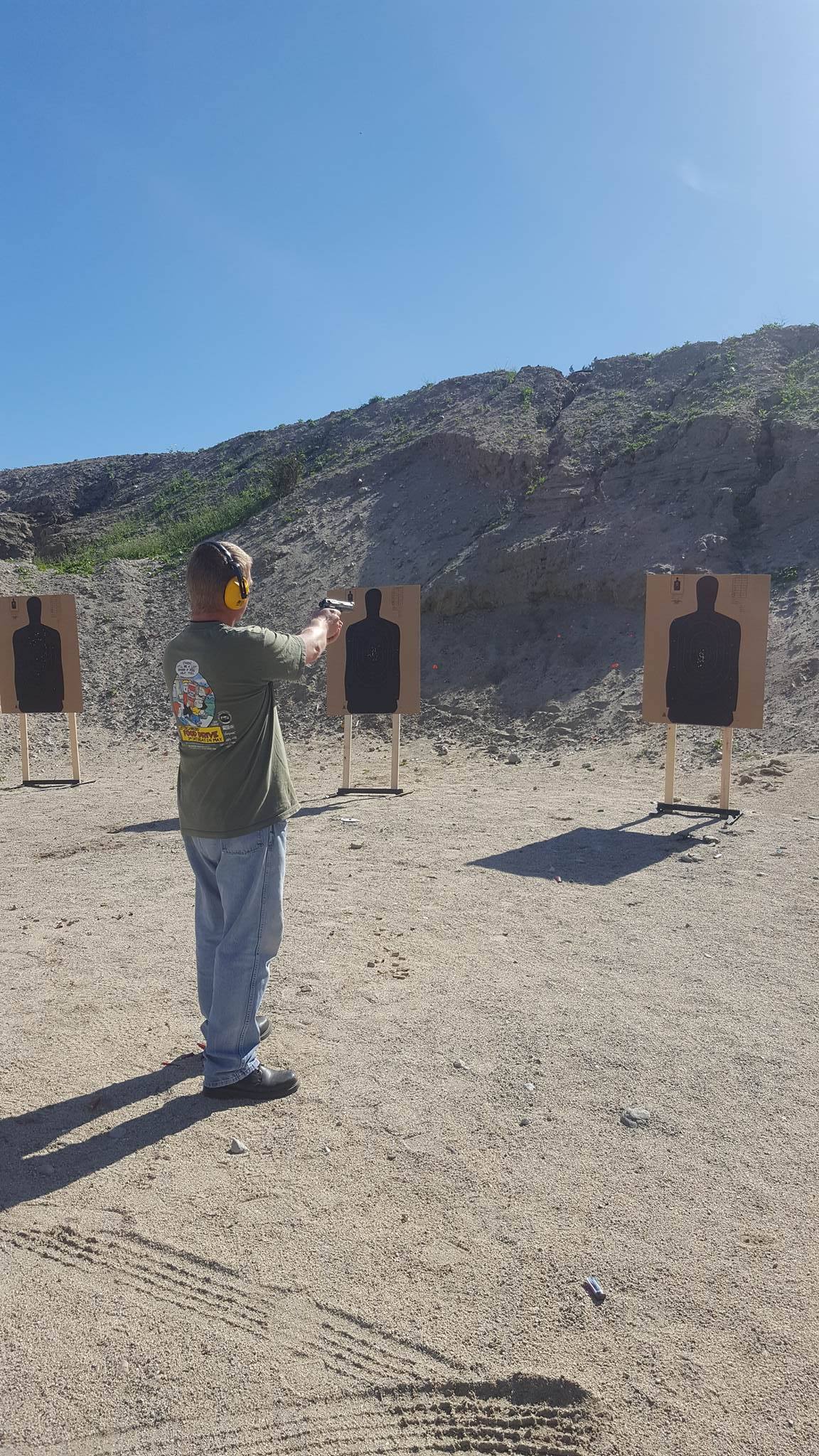 Student practicing at firing range