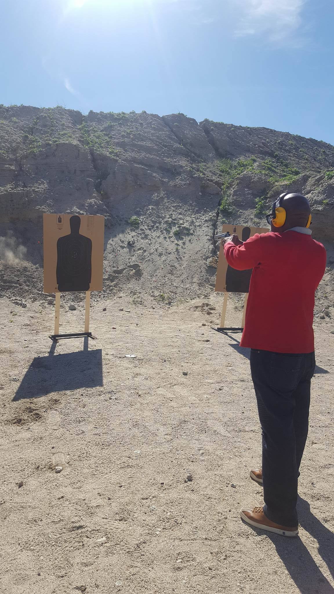 Student practicing at firing range