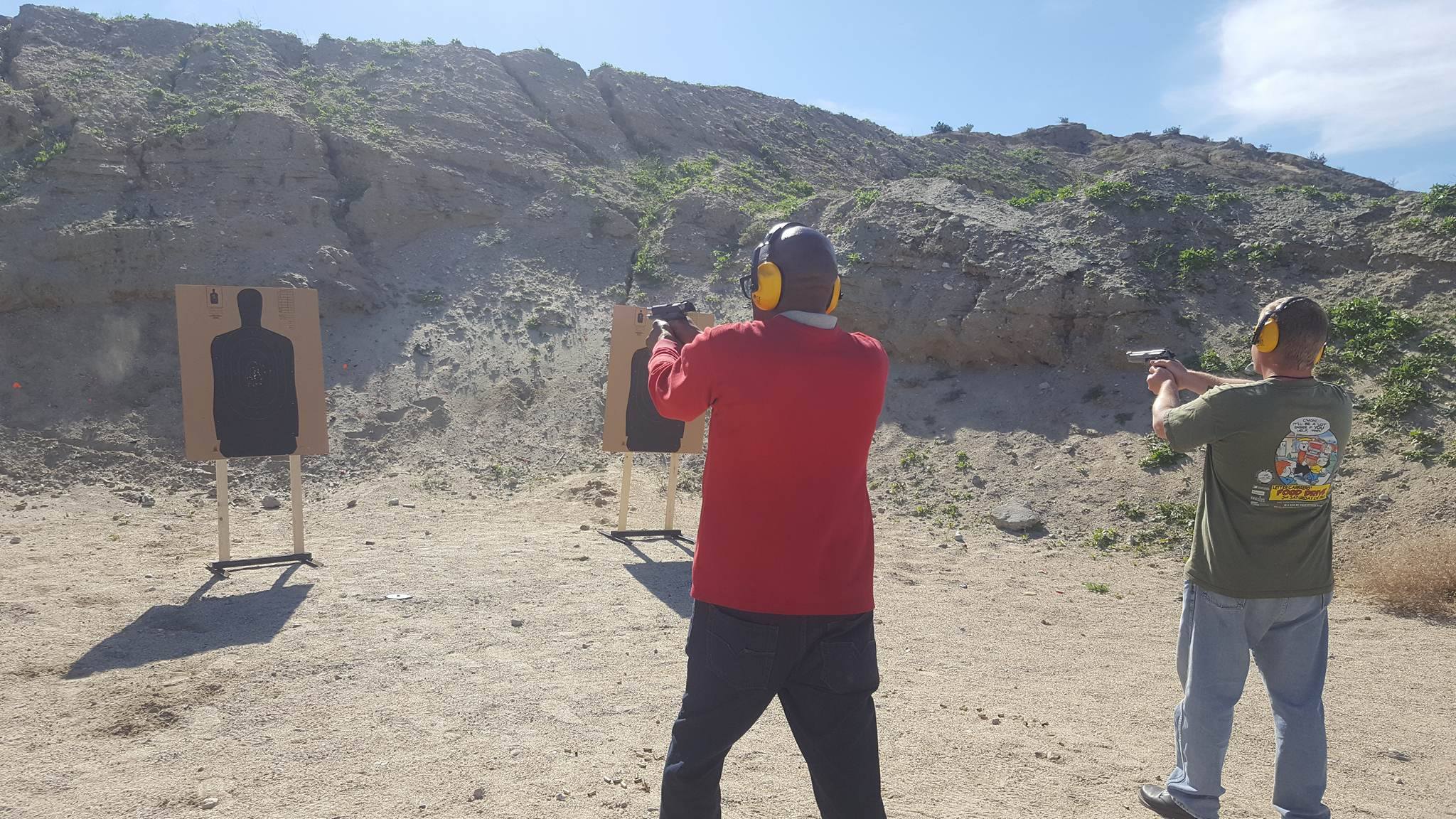 Students practicing at firing range