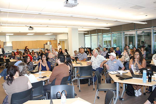 The Guided Pathways program was presented during fall flex at the Eastern Valley Campus. Highlights of the program along with a student panel provided attendees with the progress and goals of Guided Pathways.