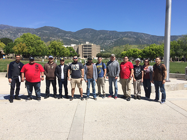 Group photo of student veterans at CSUSB