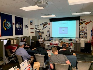 Student veterans watching presentation on financial literacy