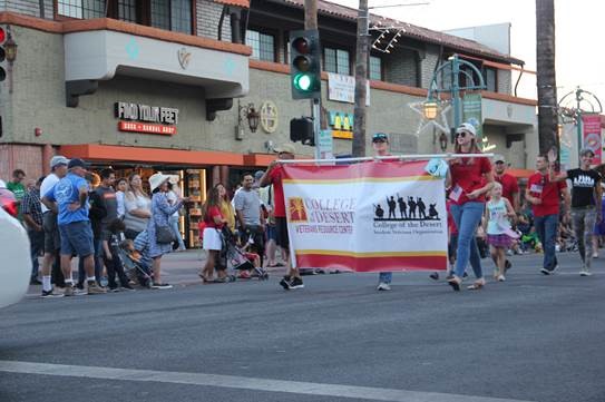 Students marching in the Veterans Day parade in Palm Springs