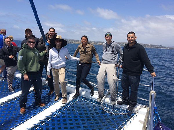 Student Veterans getting ready to go see dolphins