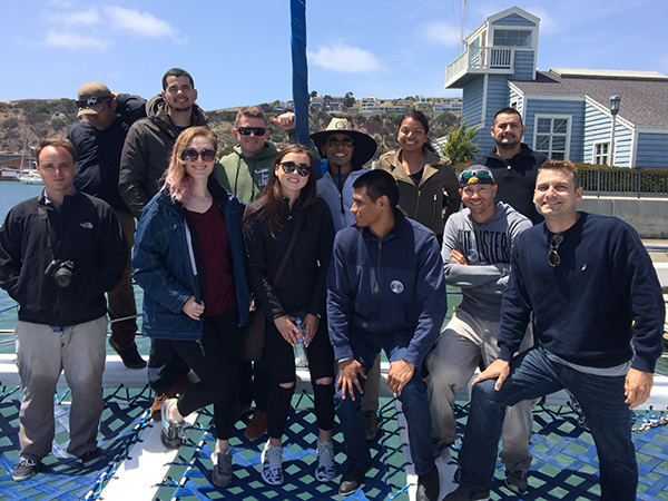 Group photo of Veteran Students on Catamaran Trip