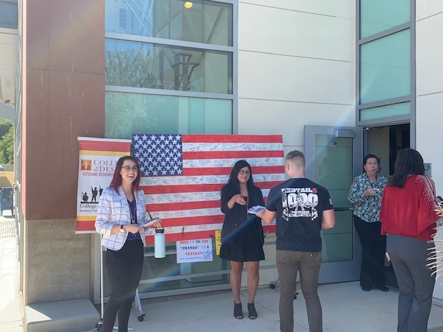 Celebrations outside of Veterans Center