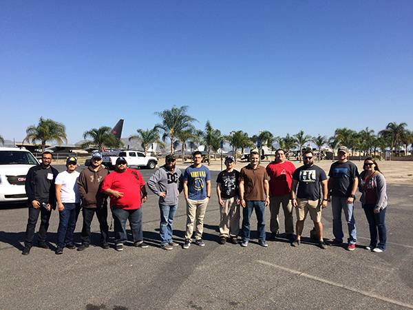 Group picture of COD Veterans at the March Air Base Museum