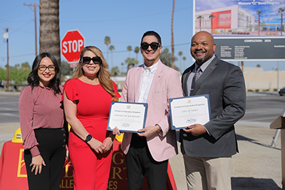 Rep from Congressman Office, Dr Garcia, Board of Trustees President and Mayor Waymond Fermon