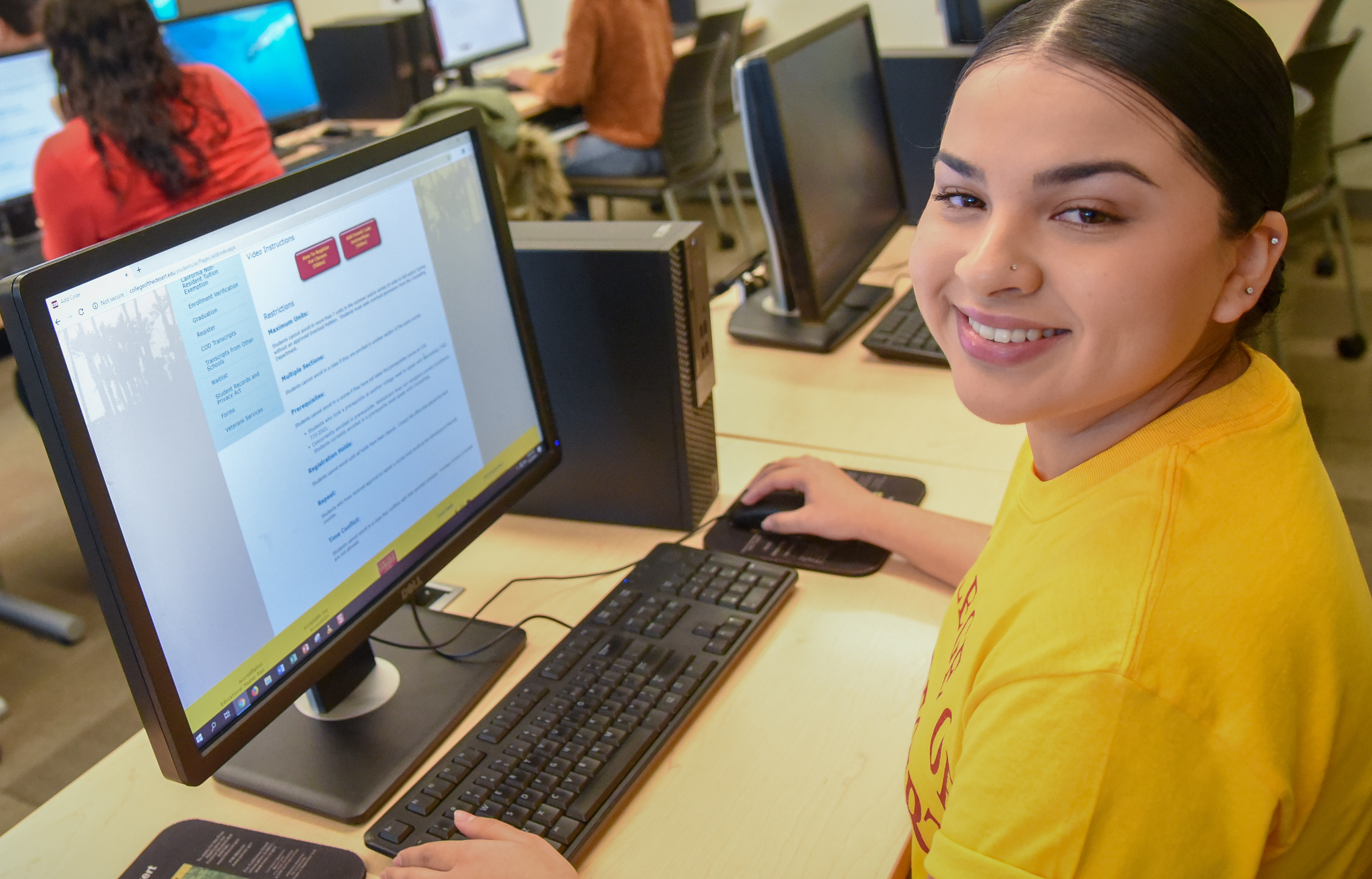 Student with computer