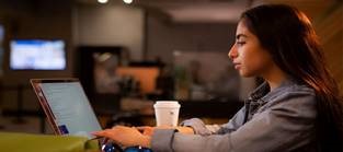 Student with laptop