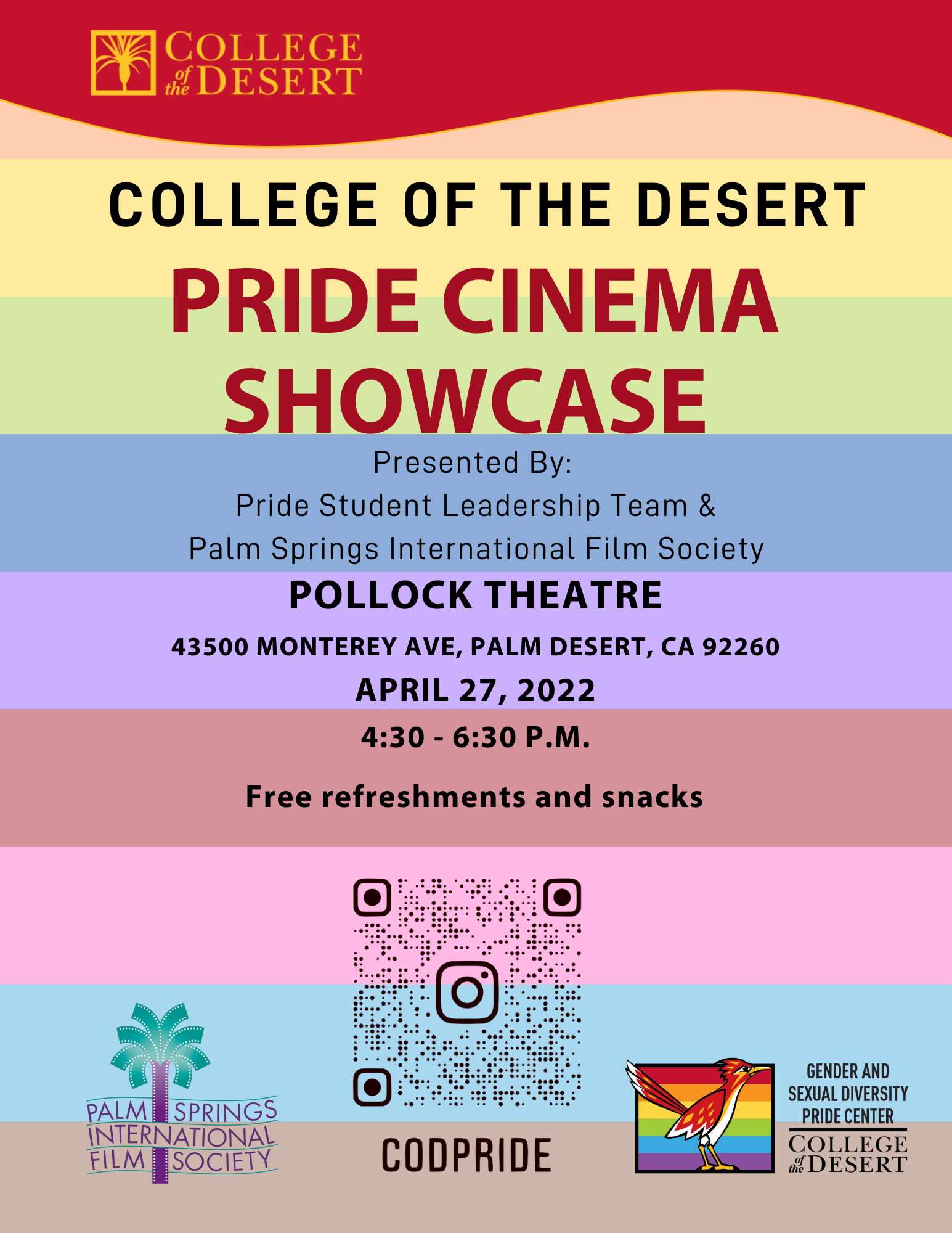 COD Pride Cinema Showcase Flyer