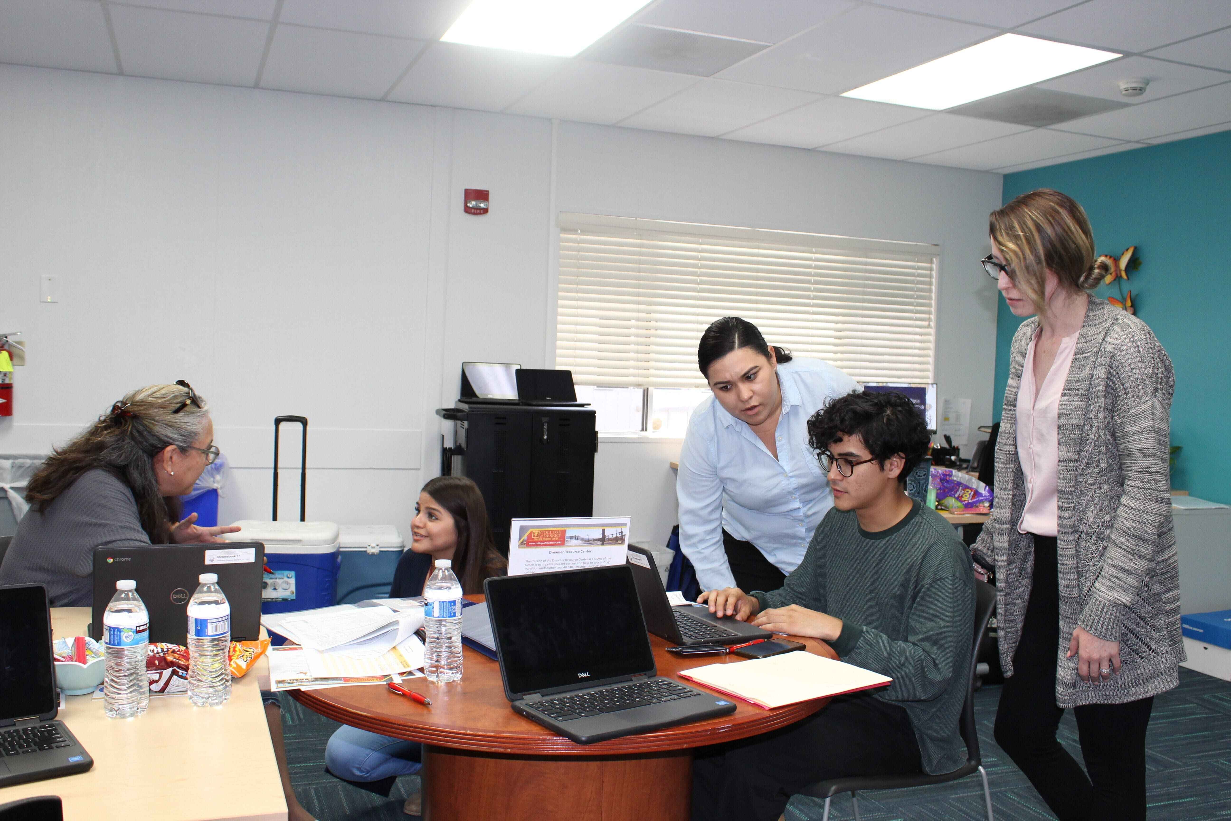 Students and staff at a California Dream Act Workshop