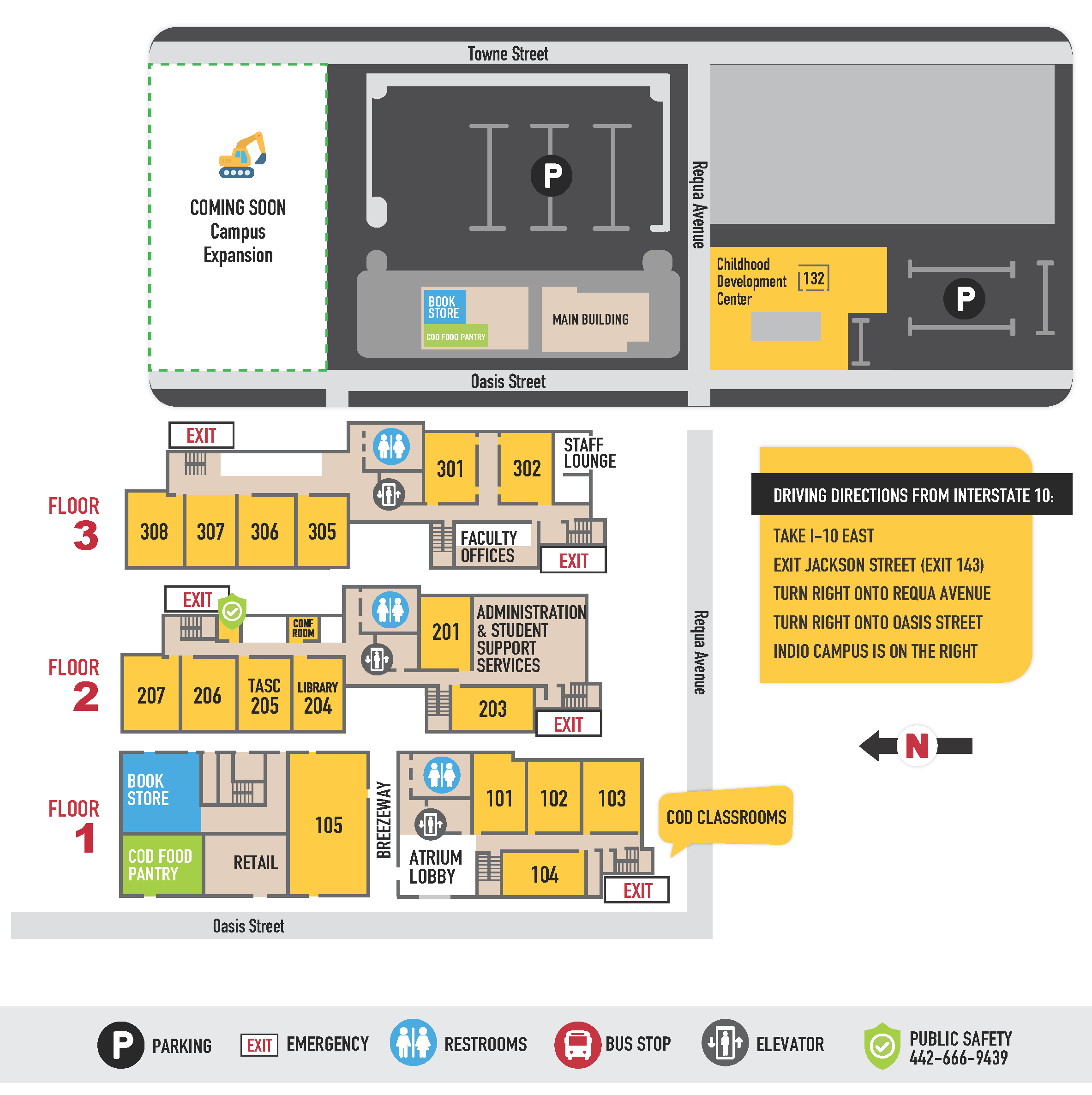 Build map of classrooms and parking area modulars