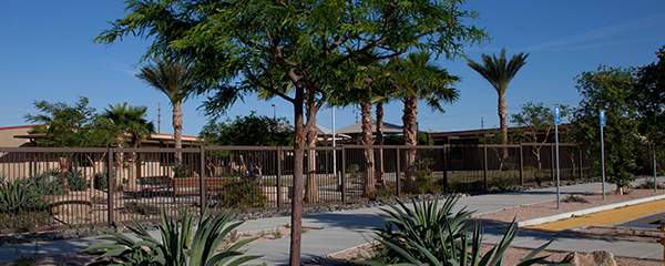 Exterior view of Mecca Thermal Campus Main Quad