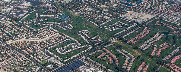 Arial view of the western Coachella valley