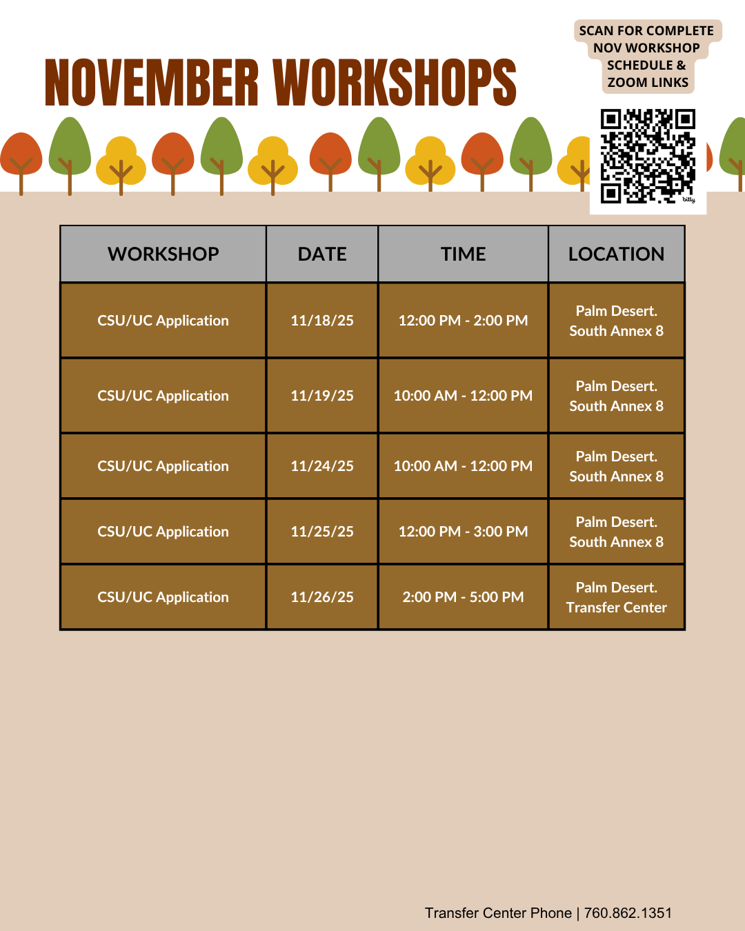 nov workshops