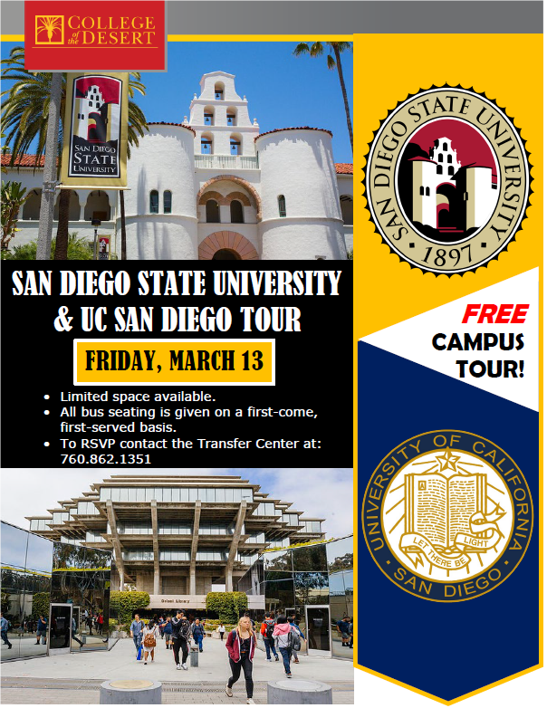 SDSU and UCSD 2020 Tour Flyer