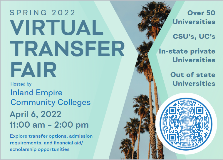 Spring 2022 Virtual Transfer Fair on April 6, 2022 from 11am to 2pm